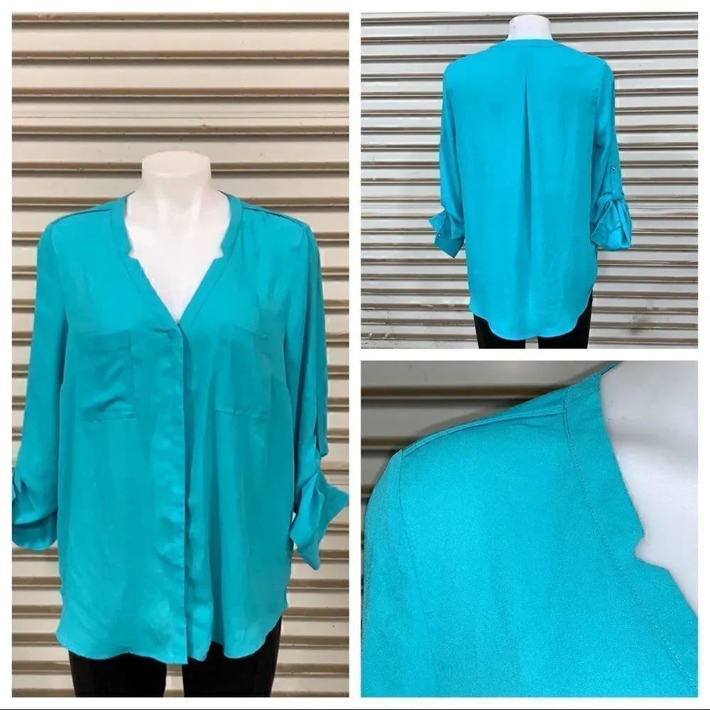 Metaphor teal/blue top size Large